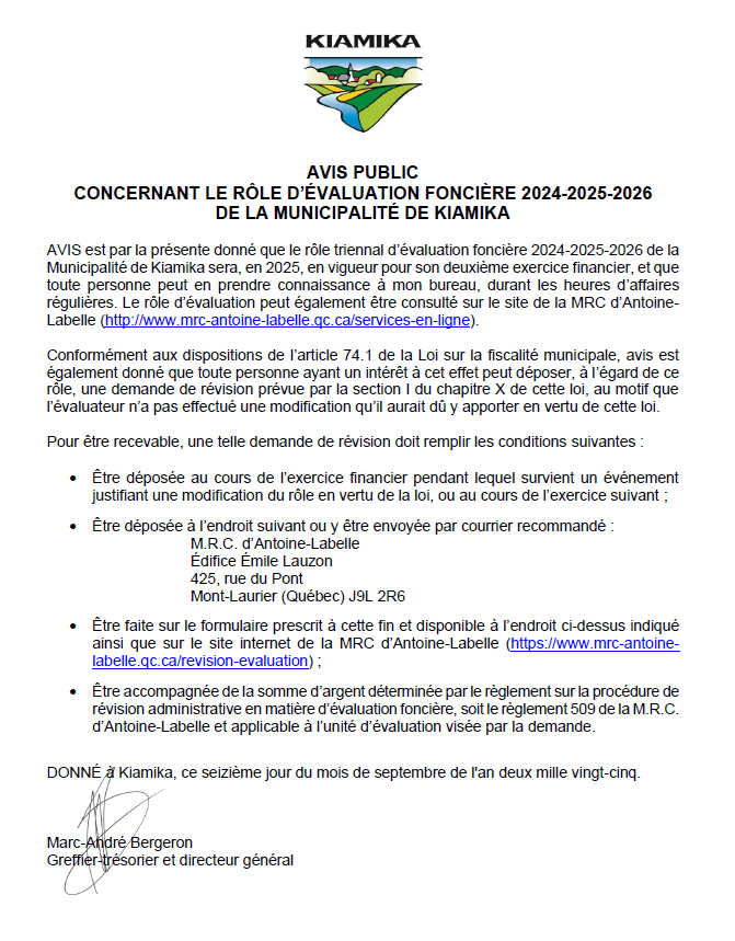 Role évaluation foncière