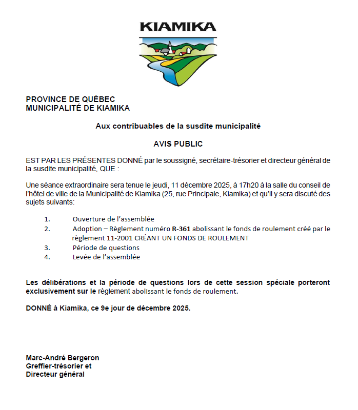 avis seance extraordinaire r 361