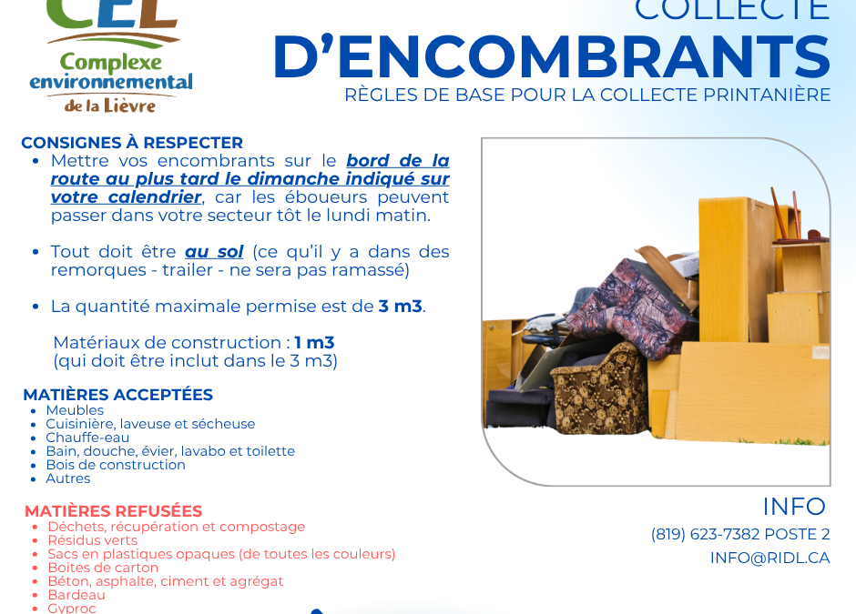 Collecte d&rsquo;encombrants – 5 juillet