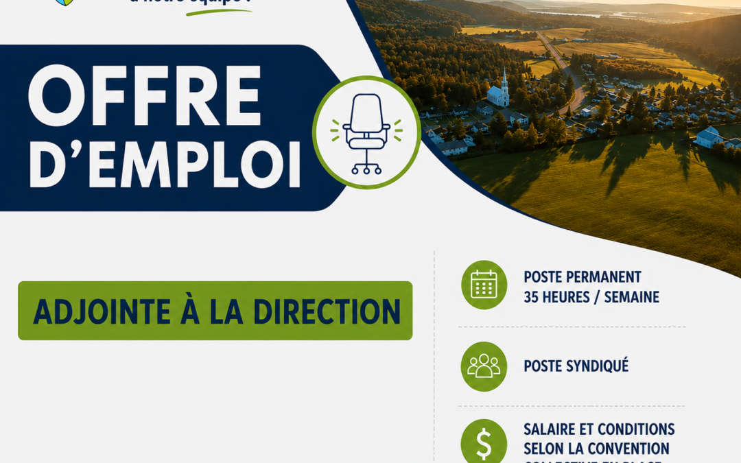 Offre d’emploi – Adjoint(e) à la direction